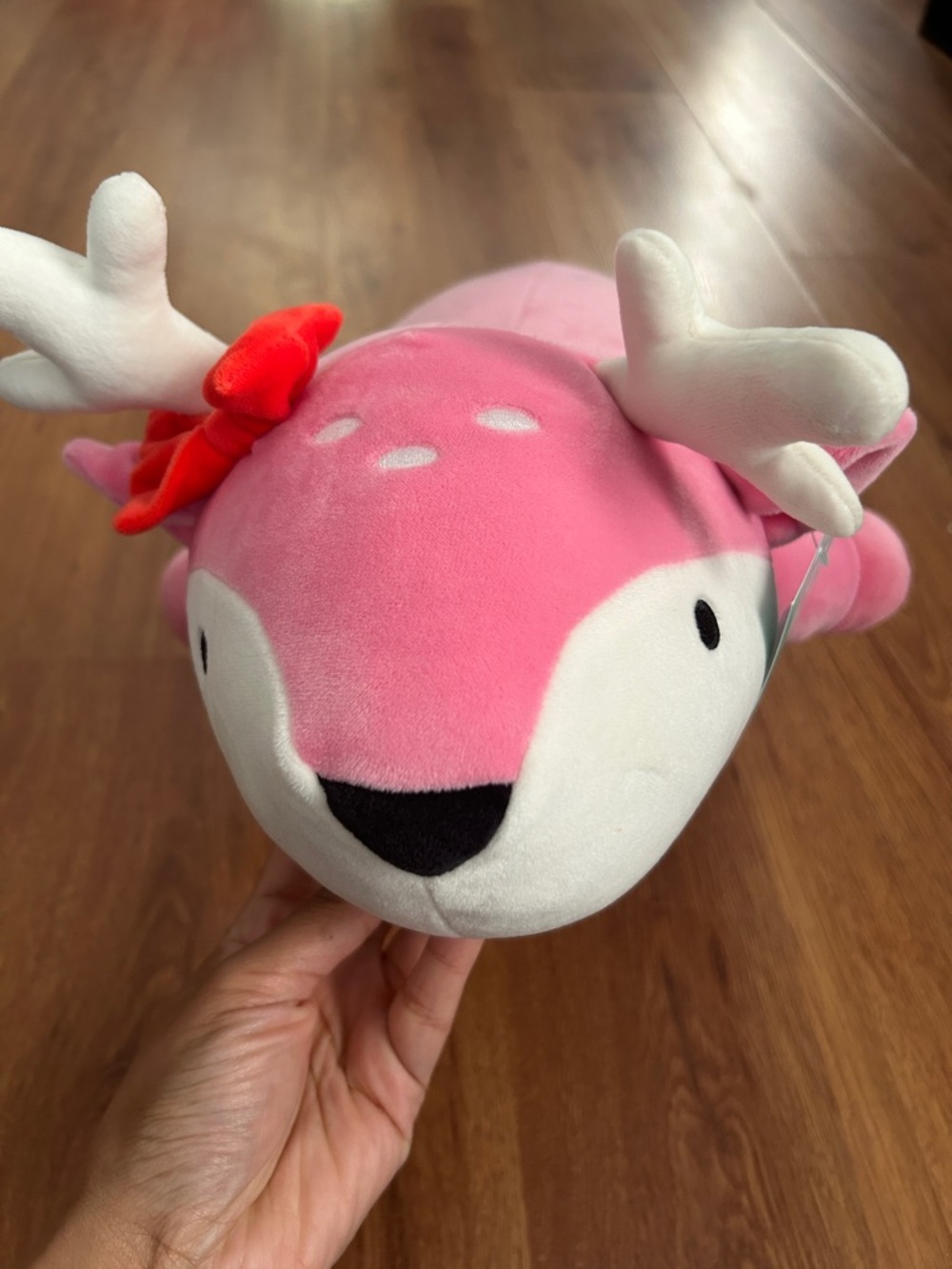 Pillowfort Pink Reindeer Plush Pillow - Picture 3 of 3